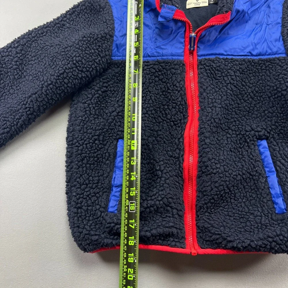 Member's Mark Cuddly Cozy Sherpa Jacket Boys 8 Navy Blue Colorblock Full Zip